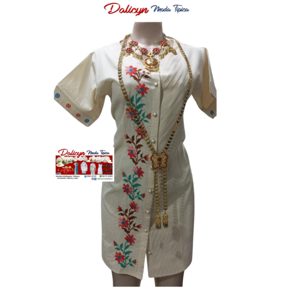 Vestido estilizado Talla M, marcado en punto cruz