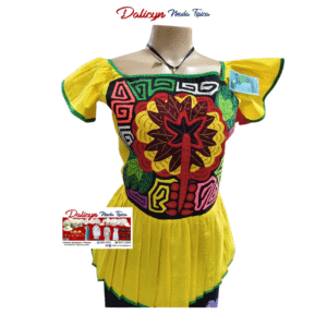 Blusa amarilla con Mola Talla M-L