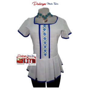 Blusa con detalles azules - Talla S