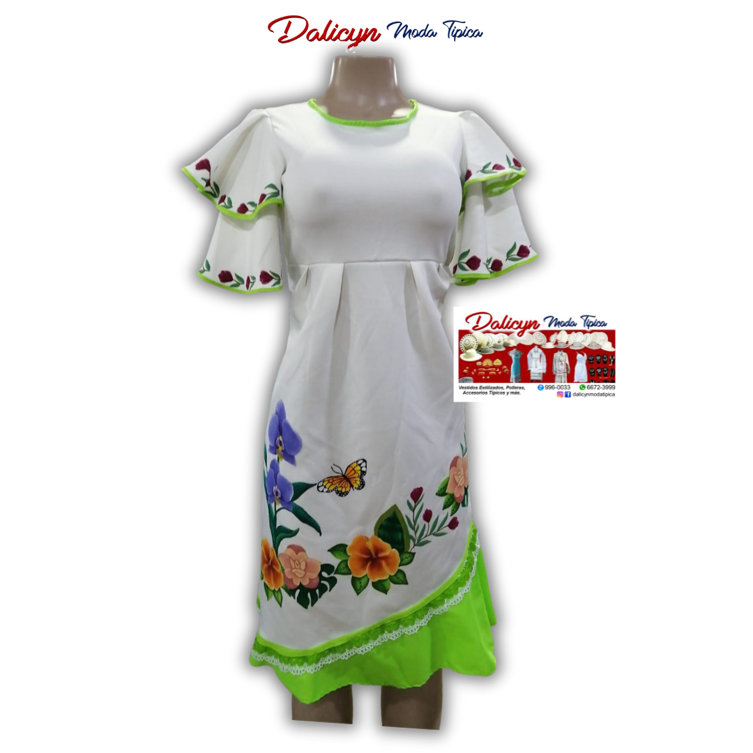 Vestido blanco Pintado - Talla S