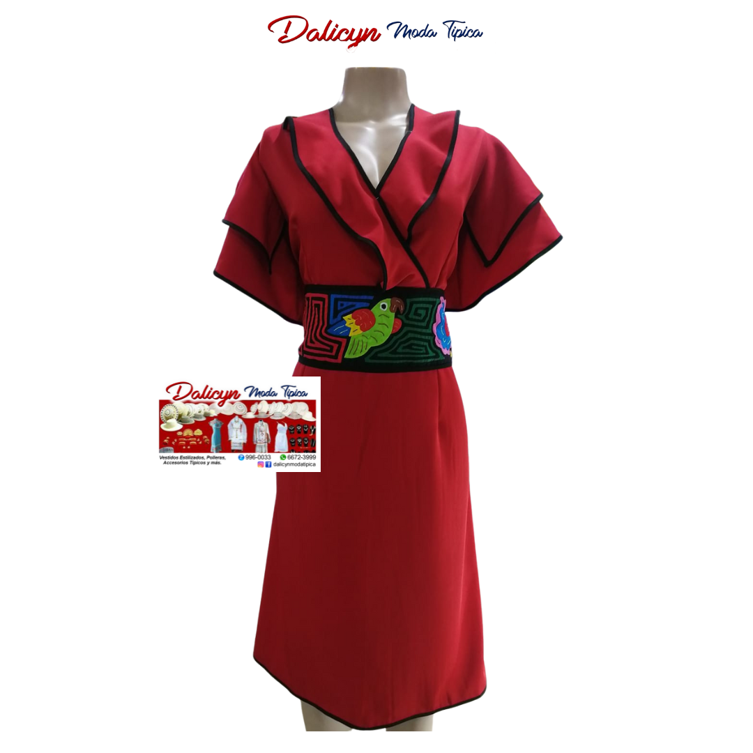 Vestido Rojo con Mola -Talla L