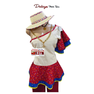 Blusa típica estilizada en manta sucia y zarazas tricolor