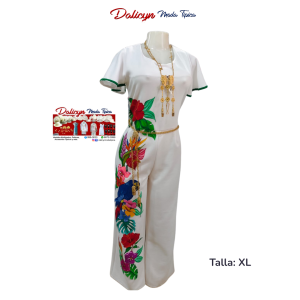 Enterizo Pintado a Mano con Diseño Tropical - Talla XL