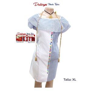 Vestido estilizado Tonosieño, celeste - Talla XL
