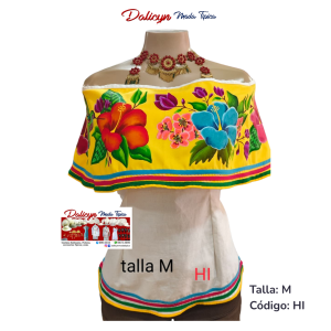 Blusa Pintada a Mano con Cintas -Talla M - Código HI
