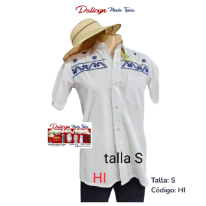 Camisilla Blanca con trabajo en Punto en Cruz en el pectoral - Talla S - Cógico HI