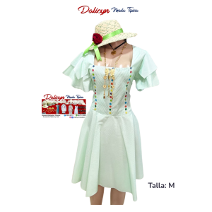 Vestido estilizado tonosieño o guaniqueño un solo color - Talla M
