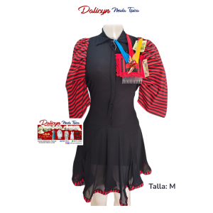 Vestido estilizado de Diablico Sucio con Mangas media Largas - Talla M