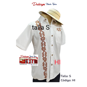 Camisilla Blanca con Flores Rojas en Punto en Cruz - Talla S - Código HI
