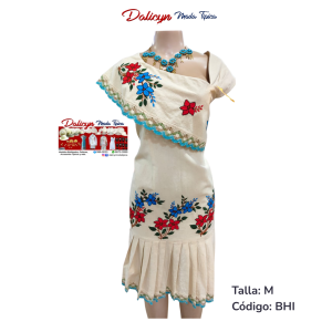 Vestido Bordado y Zurcido - Talla M - Código BHI