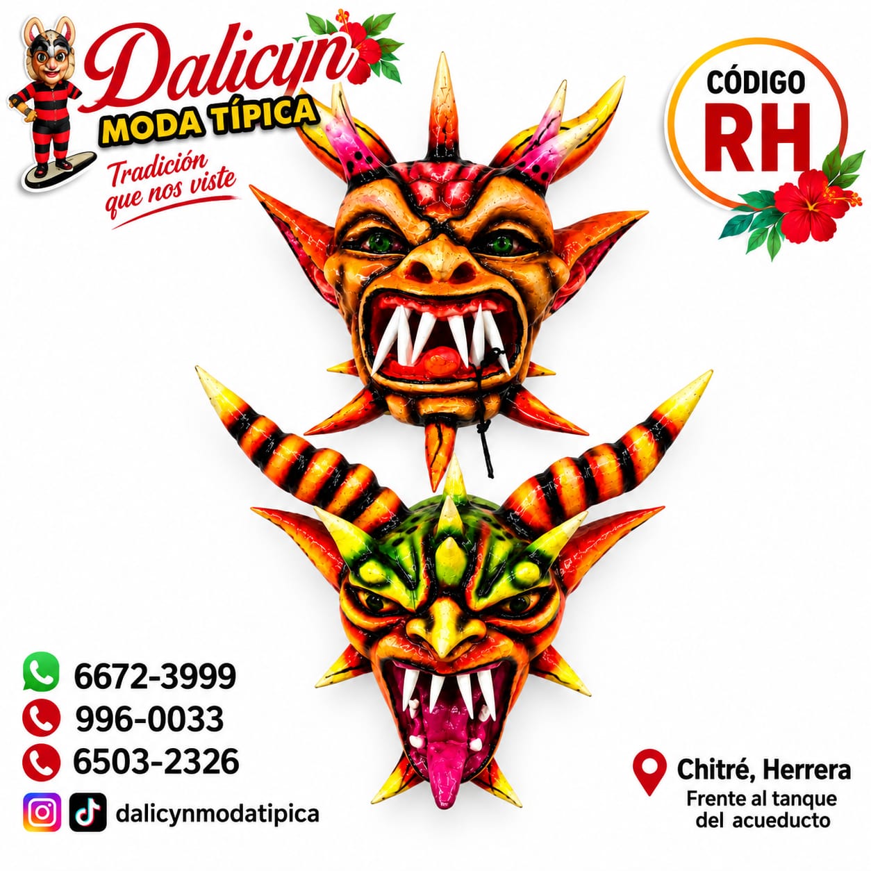 Máscaras artesanales, para diablicos sucios
