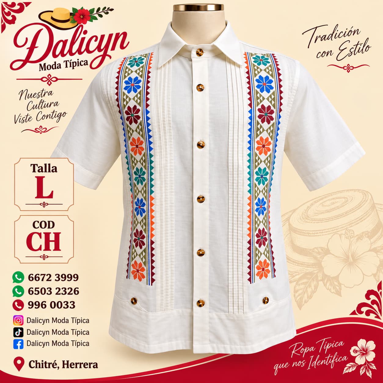 Camisa en fresca tela de algodón - Bordada