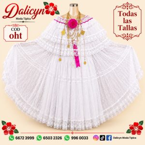 Pollera de organza - Finamente acabada