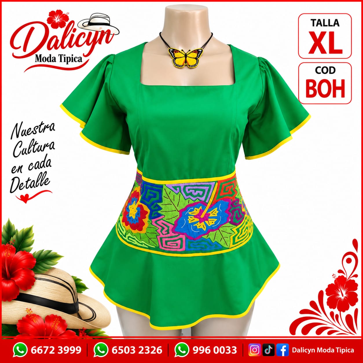 Blusa trabajada y estilizada con Mola